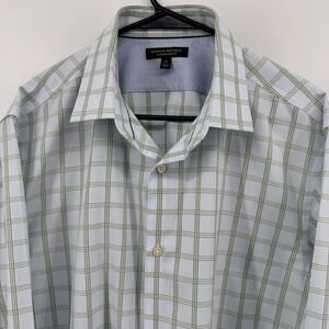 Banana Republic Non Iron Slim Fit Plaid‎ Button Down Shirt Mens XL